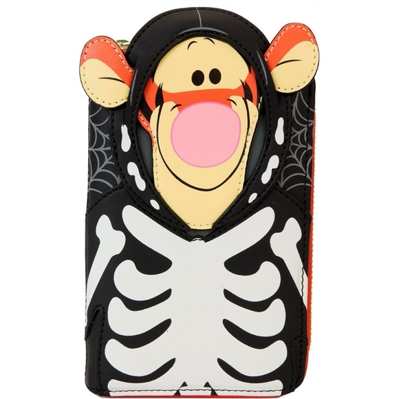 Loungefly Disney Winnie The Pooh Skeleton Tigger Cosplay Glow Zip Around Wallet - Picture 1 of 6